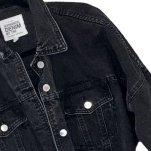 Zara Authentic Denim by TRF Cropped Jacket w Accent Elastic Back Waist Detail